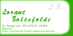lorant bolcsfoldi business card